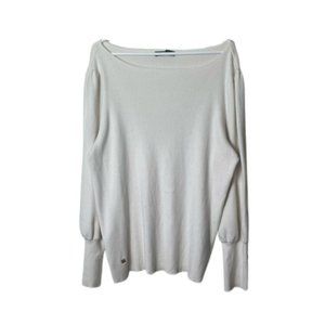 Lauren Ralph Lauren Cream Boatneck Ribbed Sweater